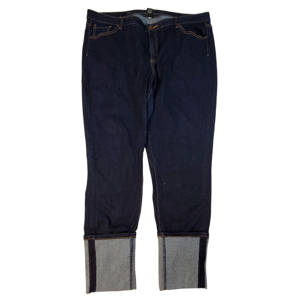 Lane‎ Bryant Woman's Jeans Low Rise Skinny Jeans Size 20 Large Cuff Bottom